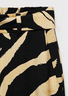 Printed straight-fit trousers with belt — Black 11