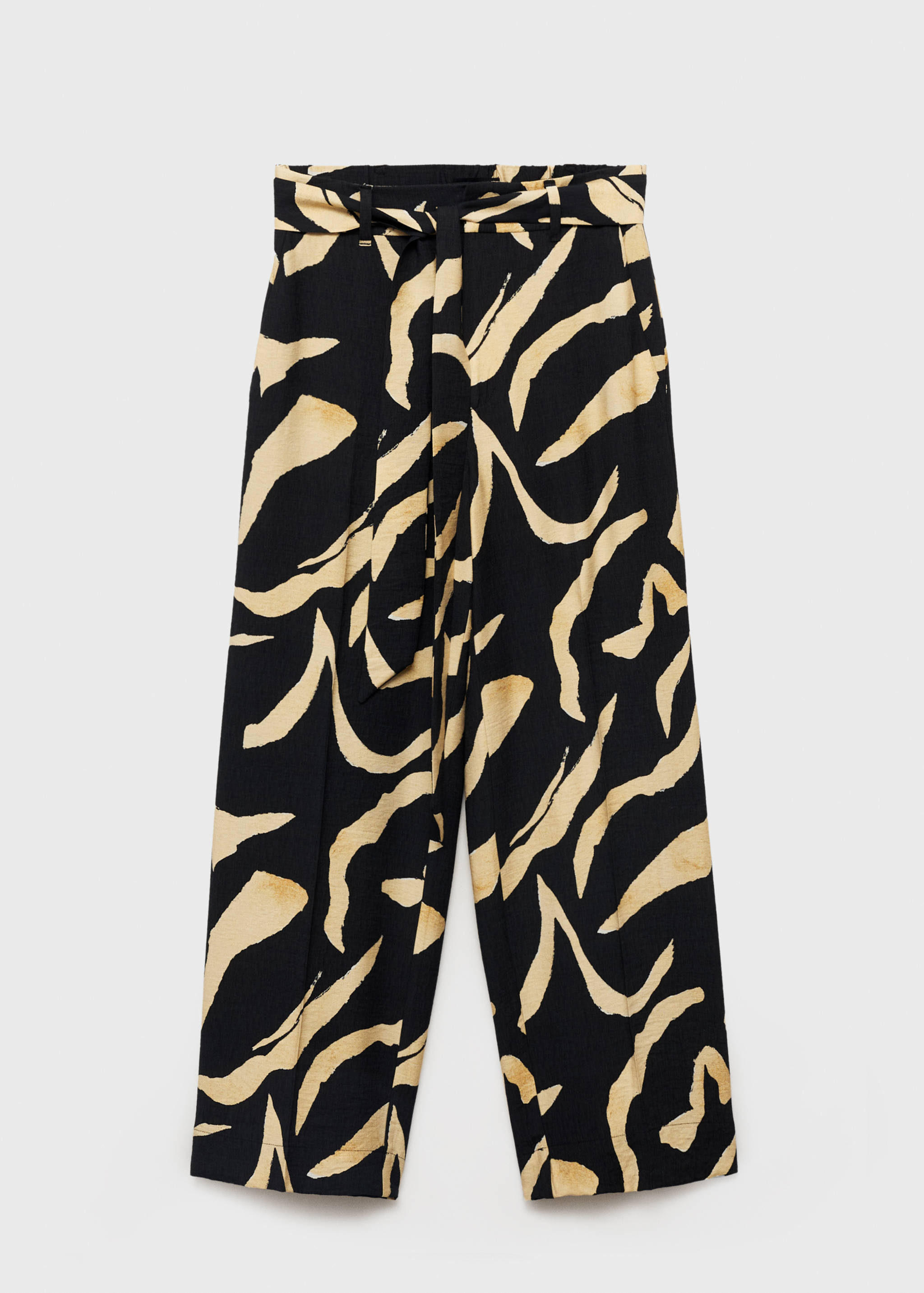 Printed straight-fit pants with belt - Article without model