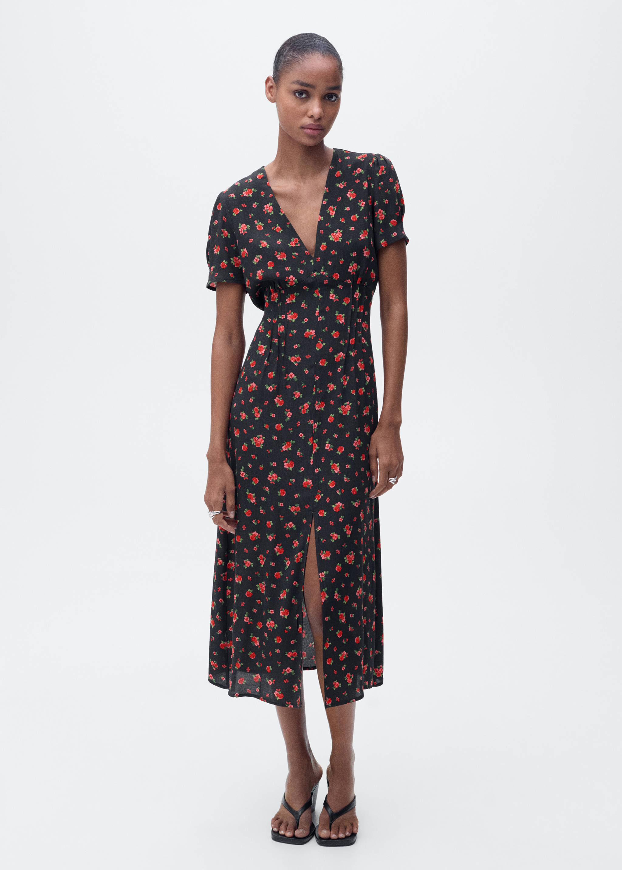 Midi floral dress - General plane