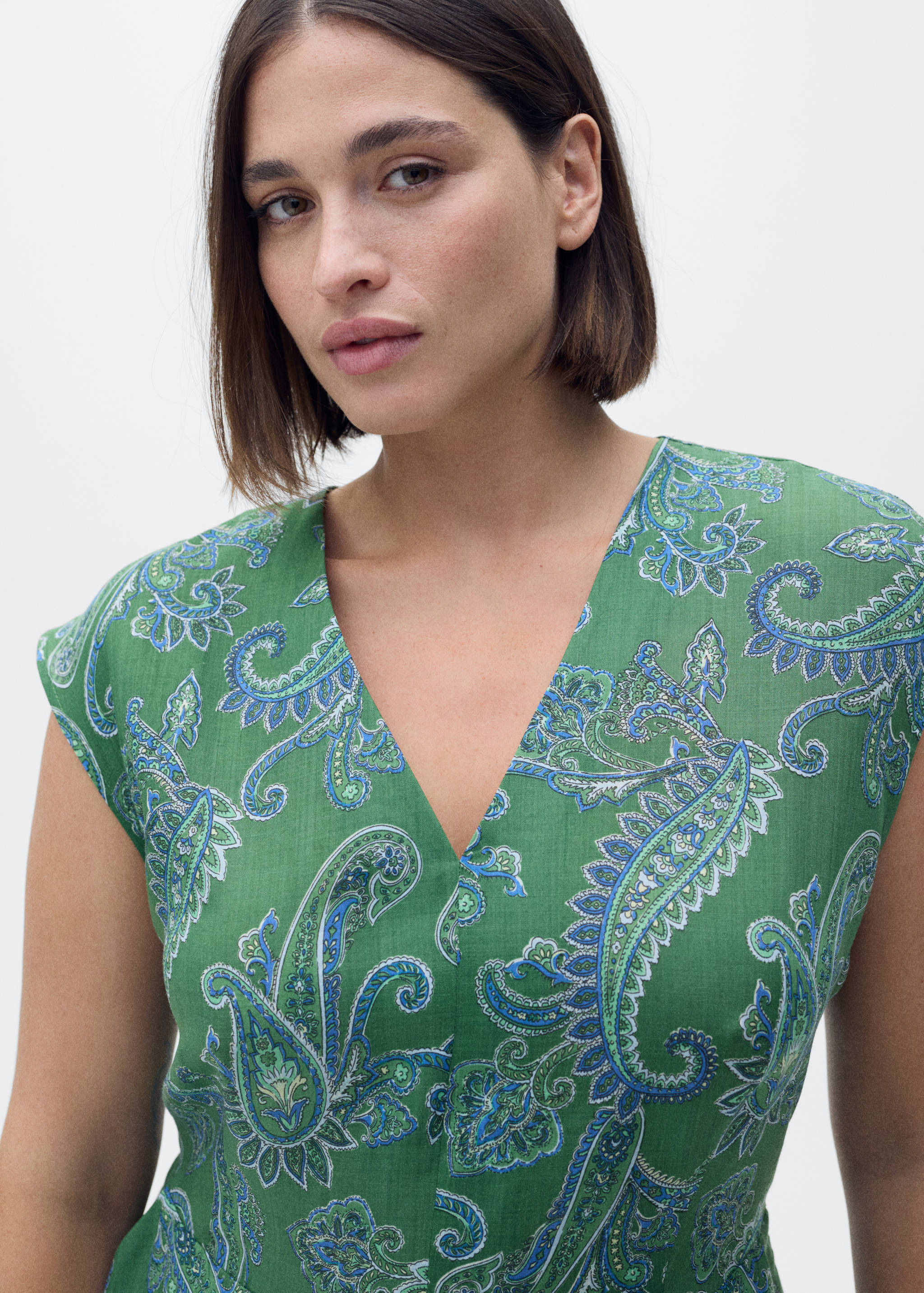 Ramie paisley dress - Details of the article 4