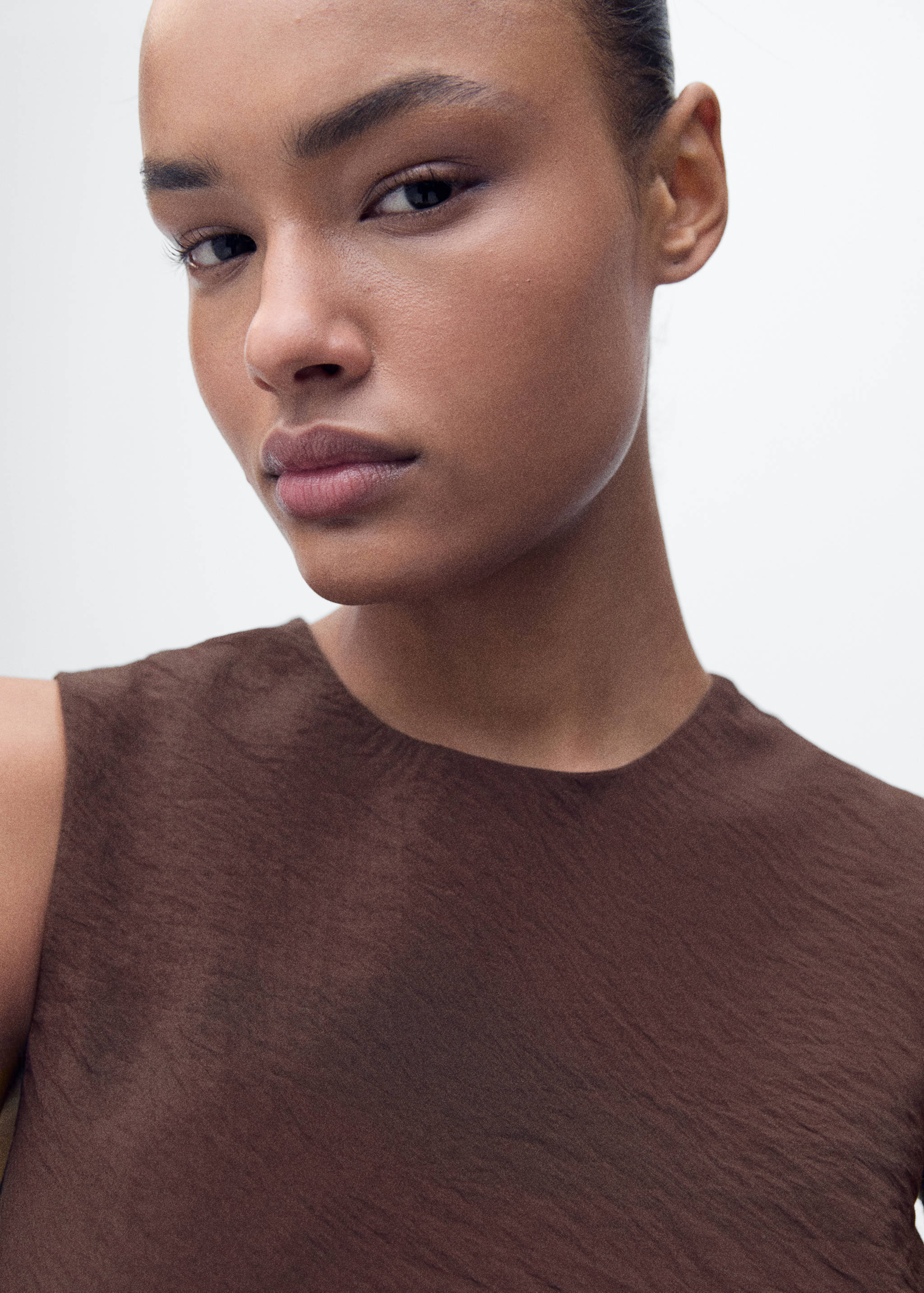 Vestido midi bajo abullonado - Detalle del artículo 1