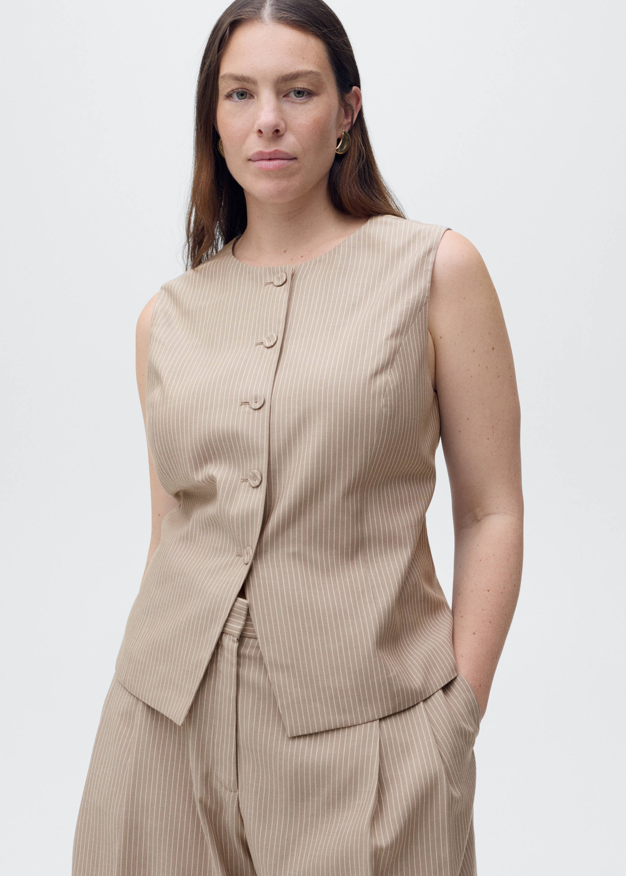 Striped lyocell suit vest - Details of the article 5