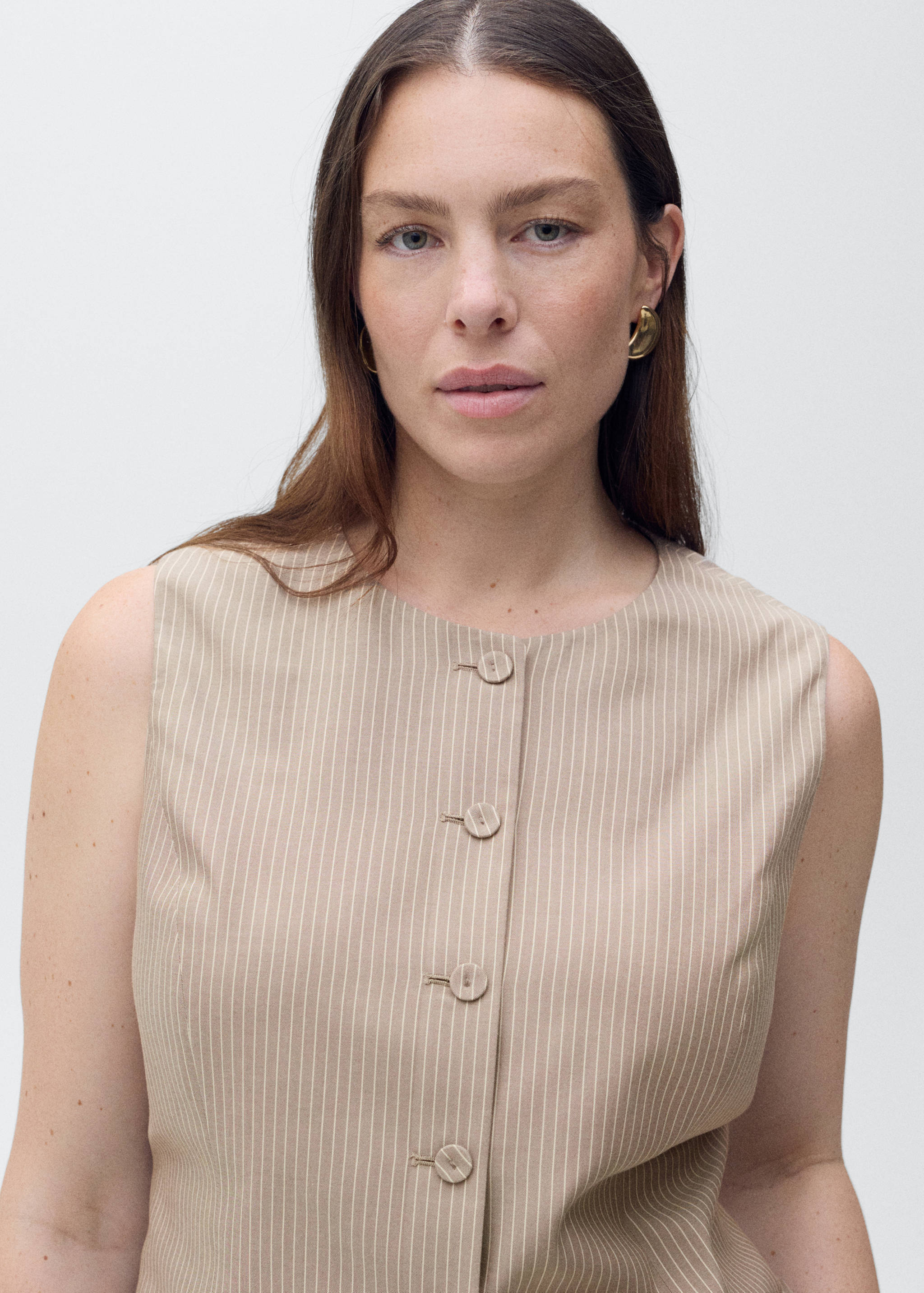 Striped lyocell suit vest - Details of the article 4