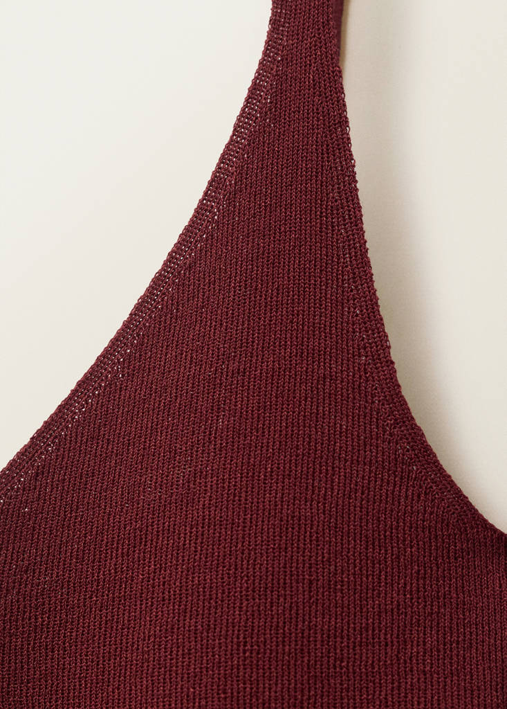Fine-knit crop top — Burgundy
