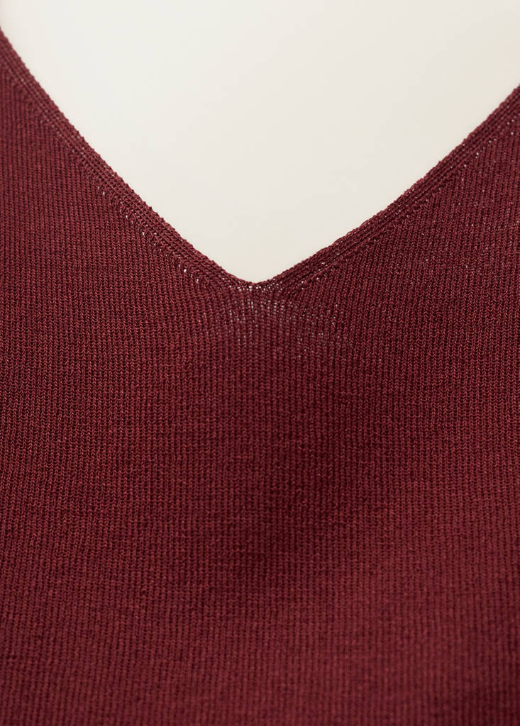Fine-knit crop top — Burgundy