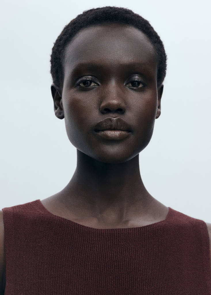 Fine ribbed knit top — Chocolate