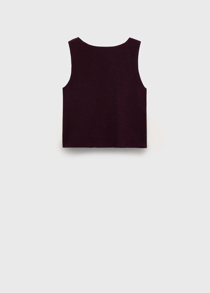 Fine ribbed knit top — Chocolate