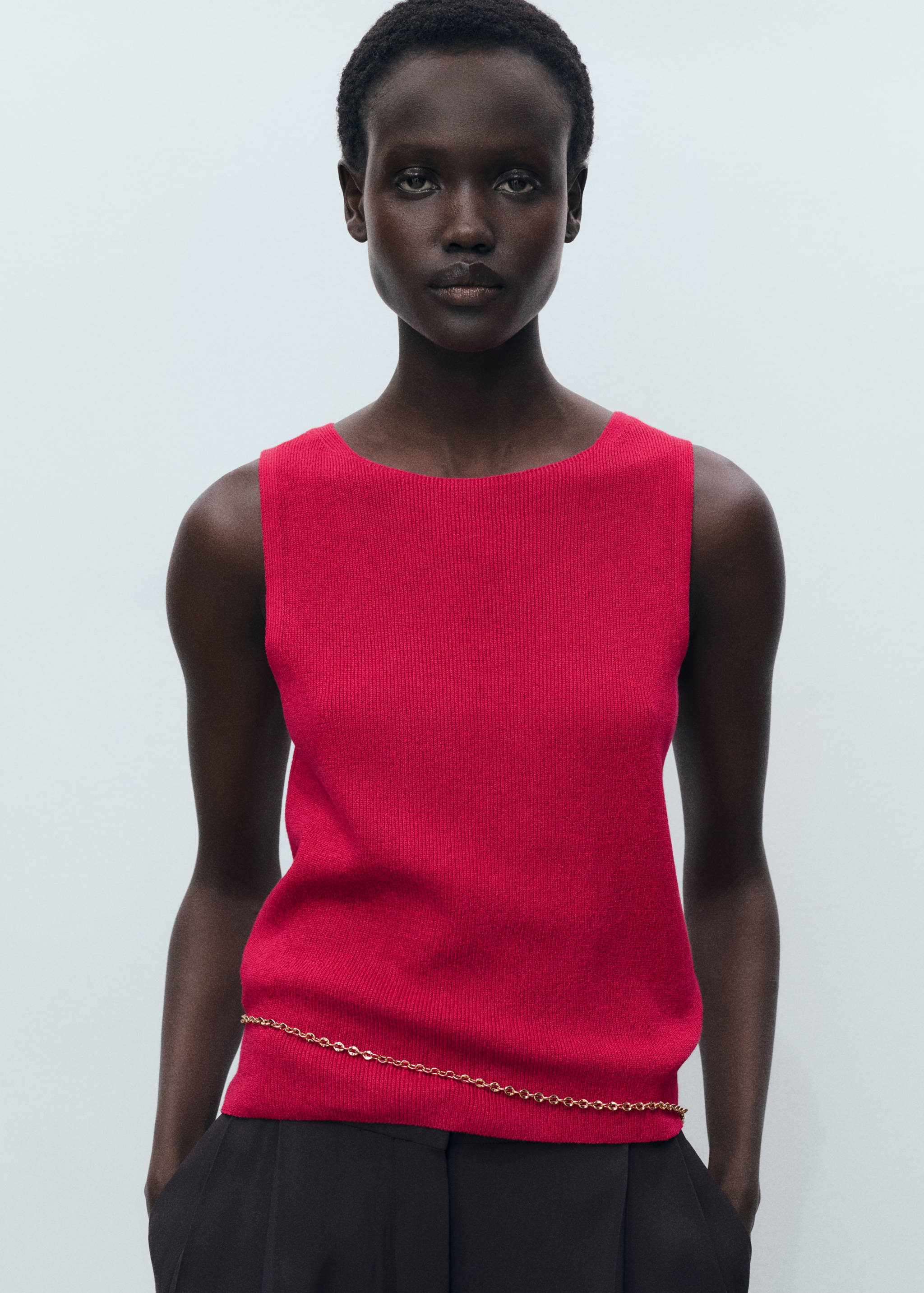 Fine ribbed knit top - Details of the article 1