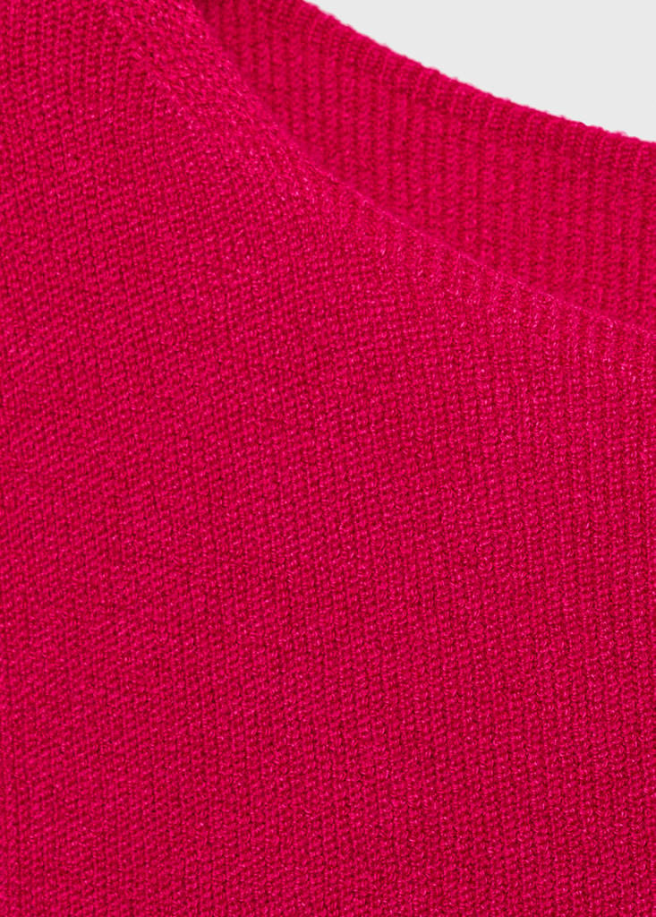 Fine ribbed knit top — Fuchsia