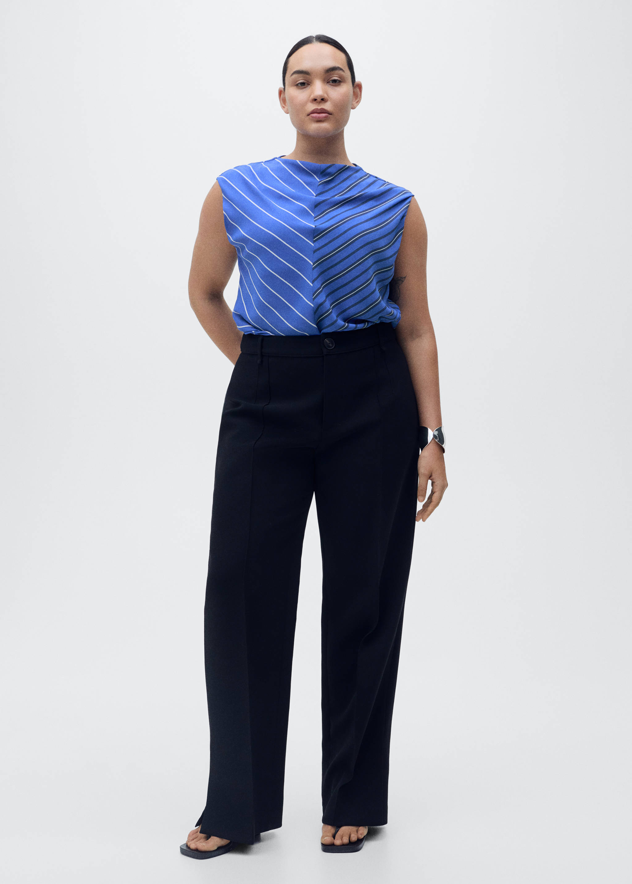 Combined striped blouse - Details of the article 3