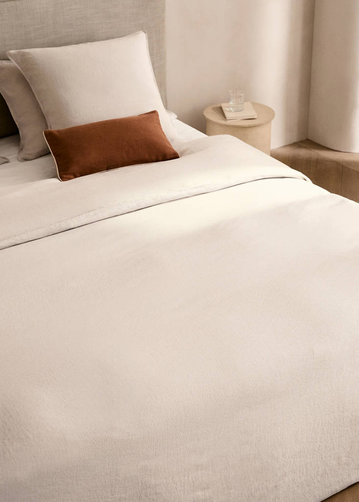 Washed linen duvet cover for 135/140 cm bed — Beige