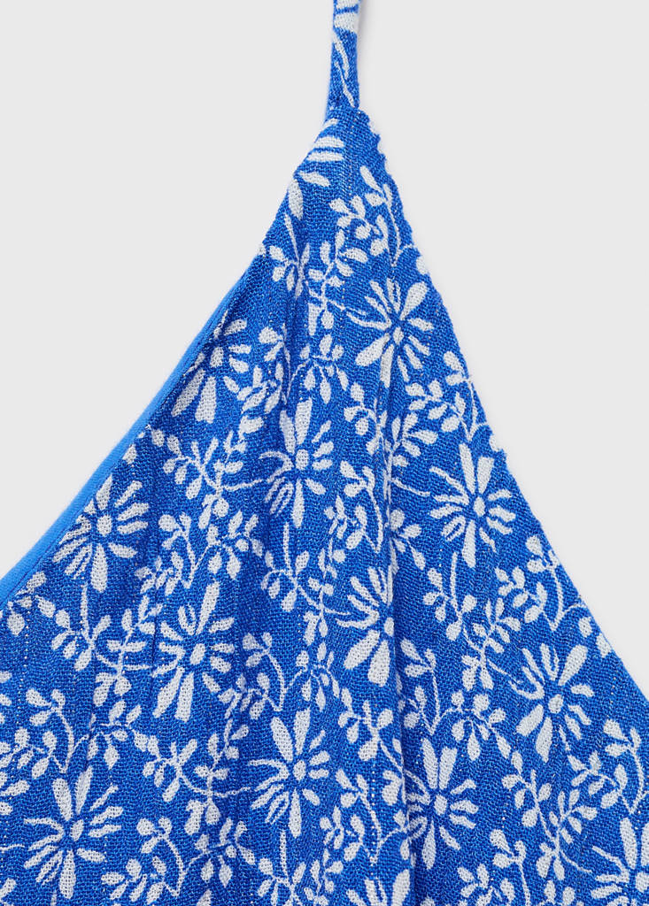 Long floral-print dress — Vibrant blue