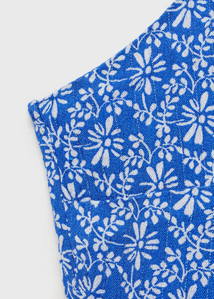 Long floral-print dress — Vibrant blue