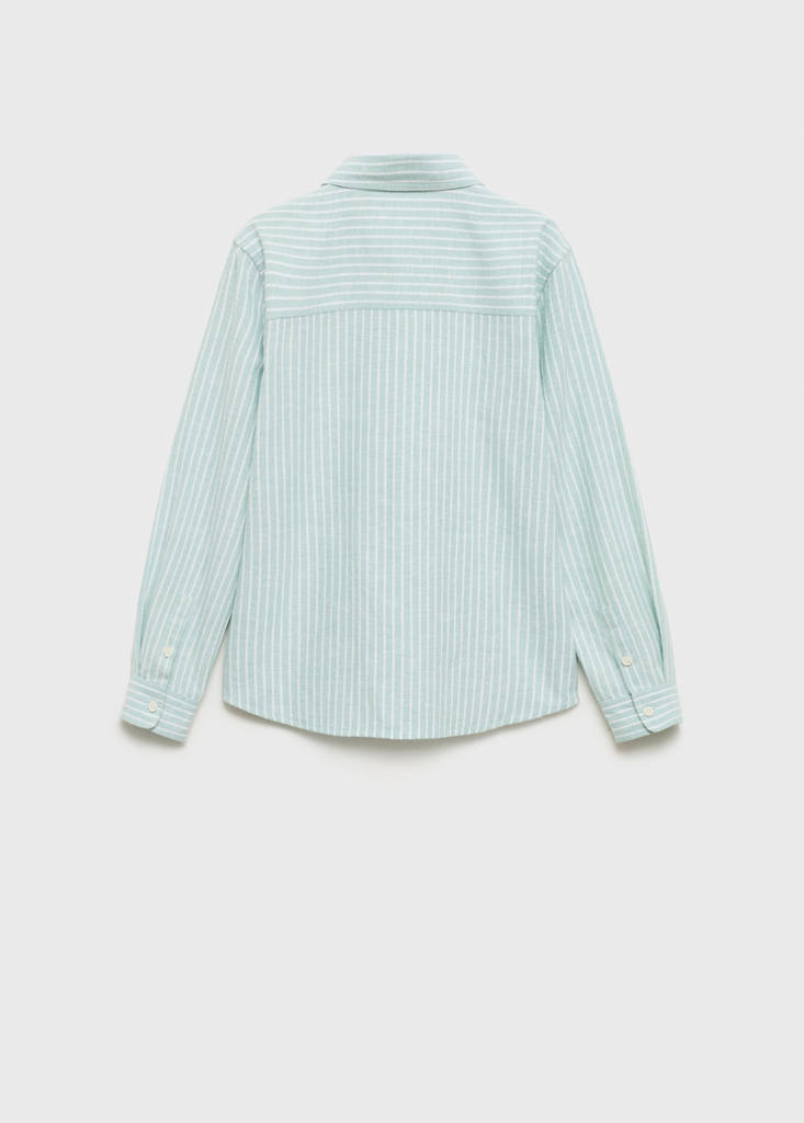 Striped linen-blend shirt — Green