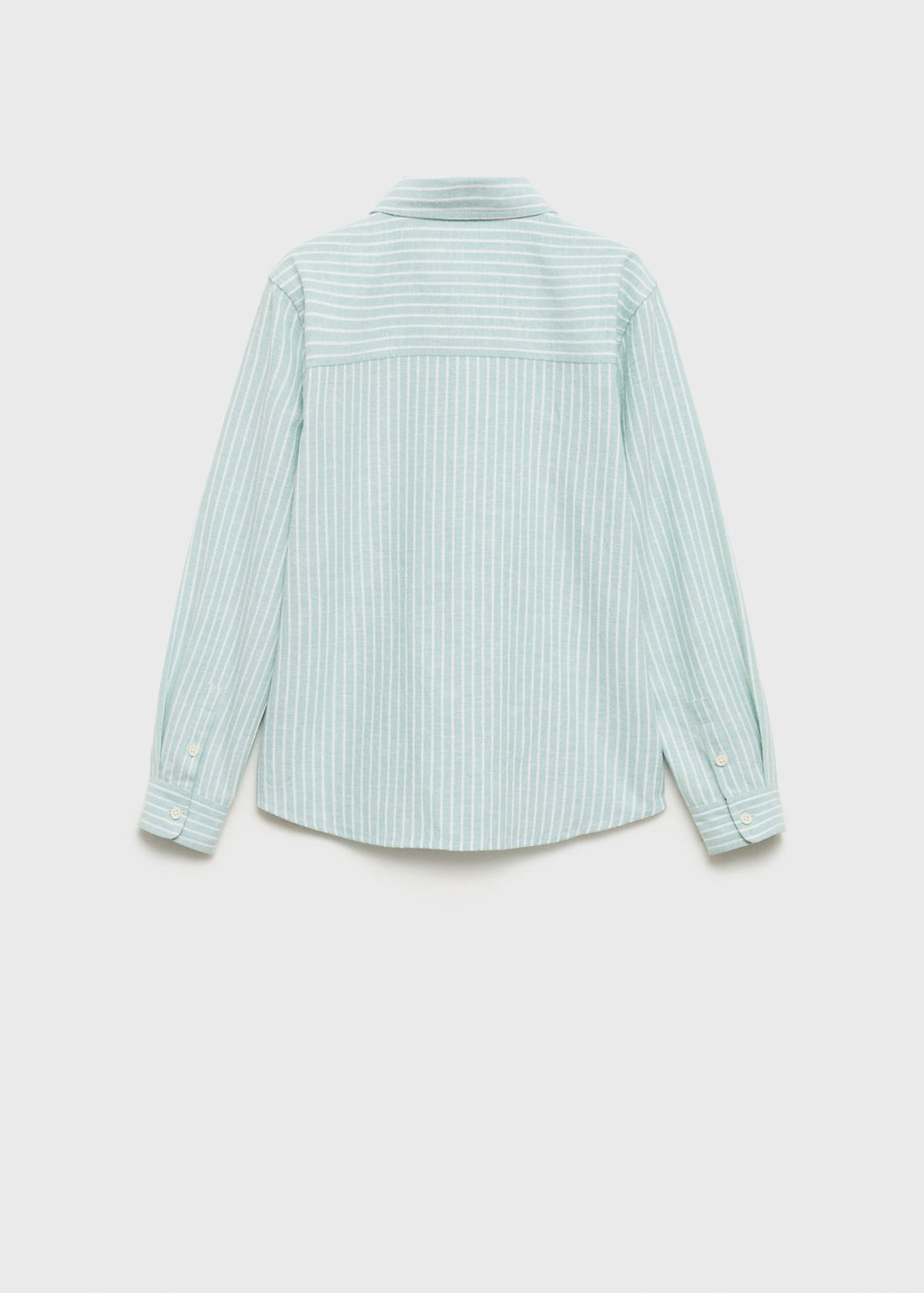 Striped linen-blend shirt — Green