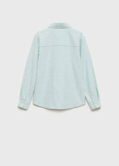 Striped linen-blend shirt — Green 4
