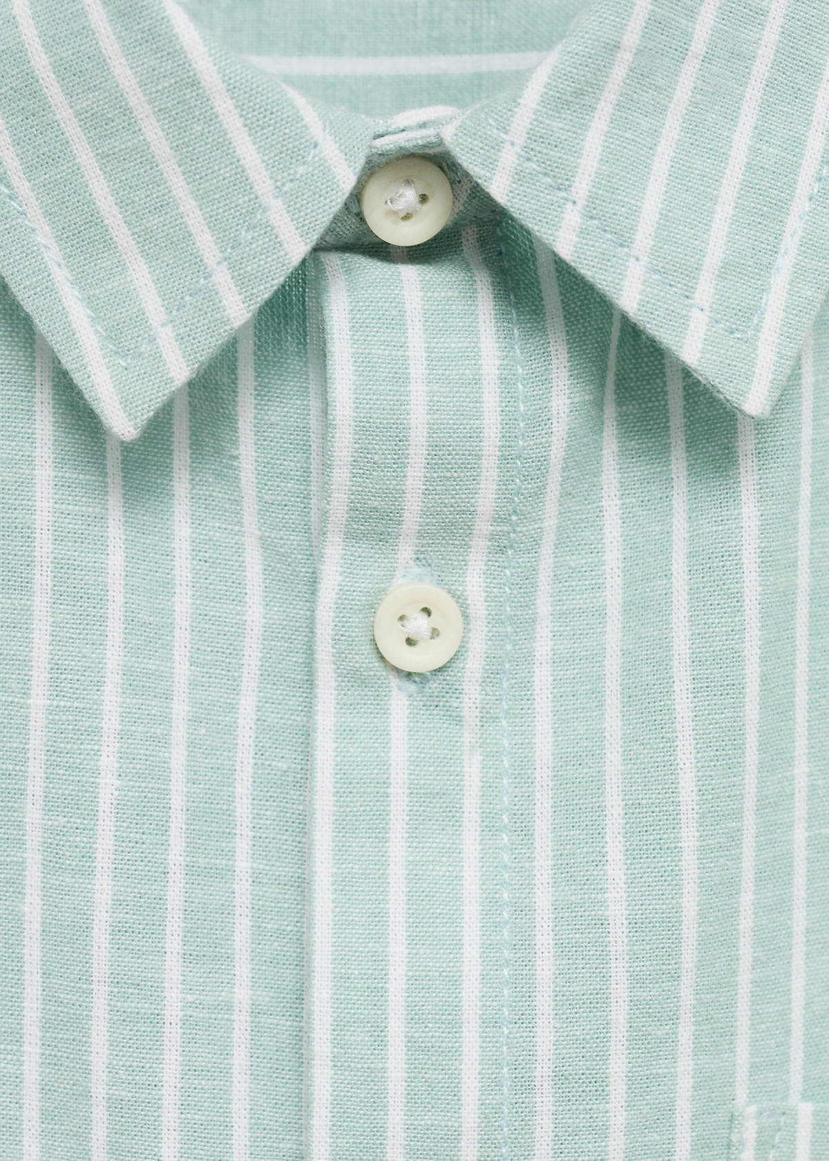 Striped linen-blend shirt — Green