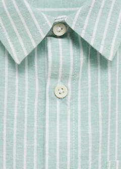 Striped linen-blend shirt — Green 3