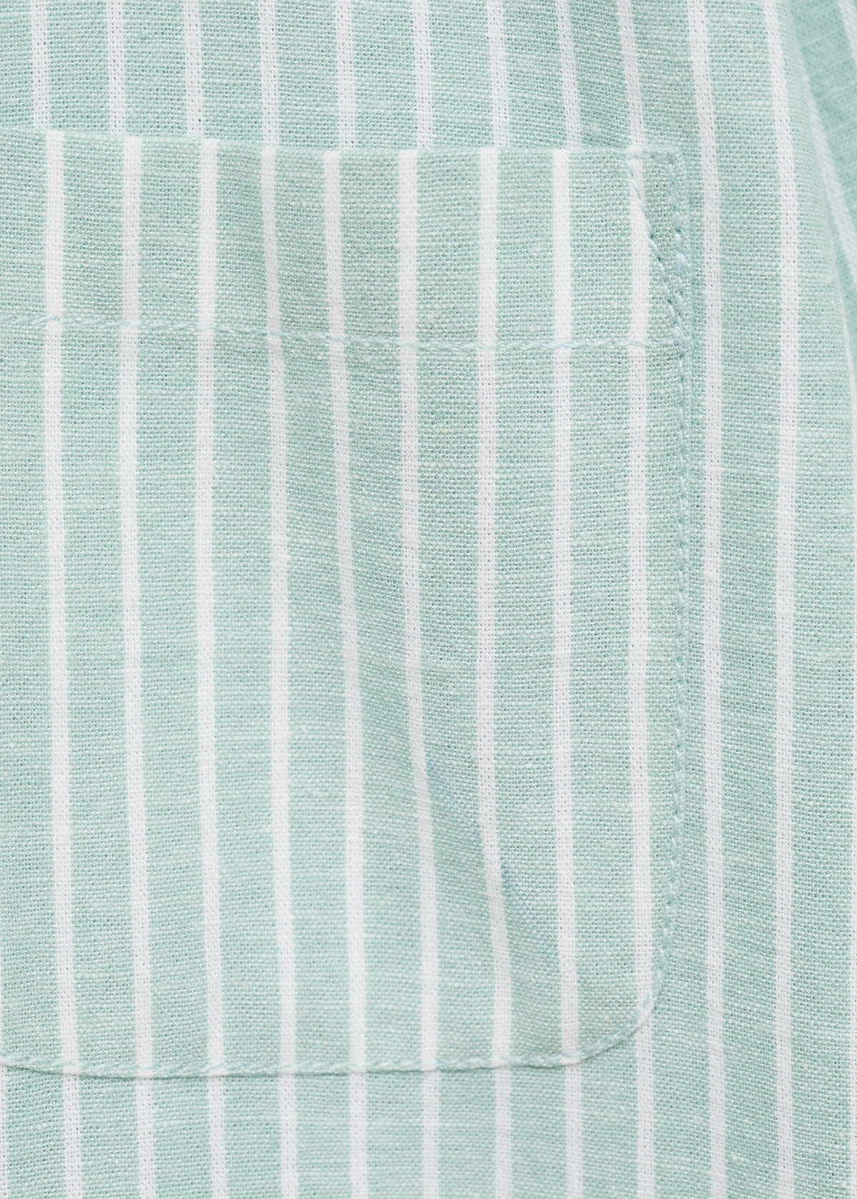Striped linen-blend shirt — Green