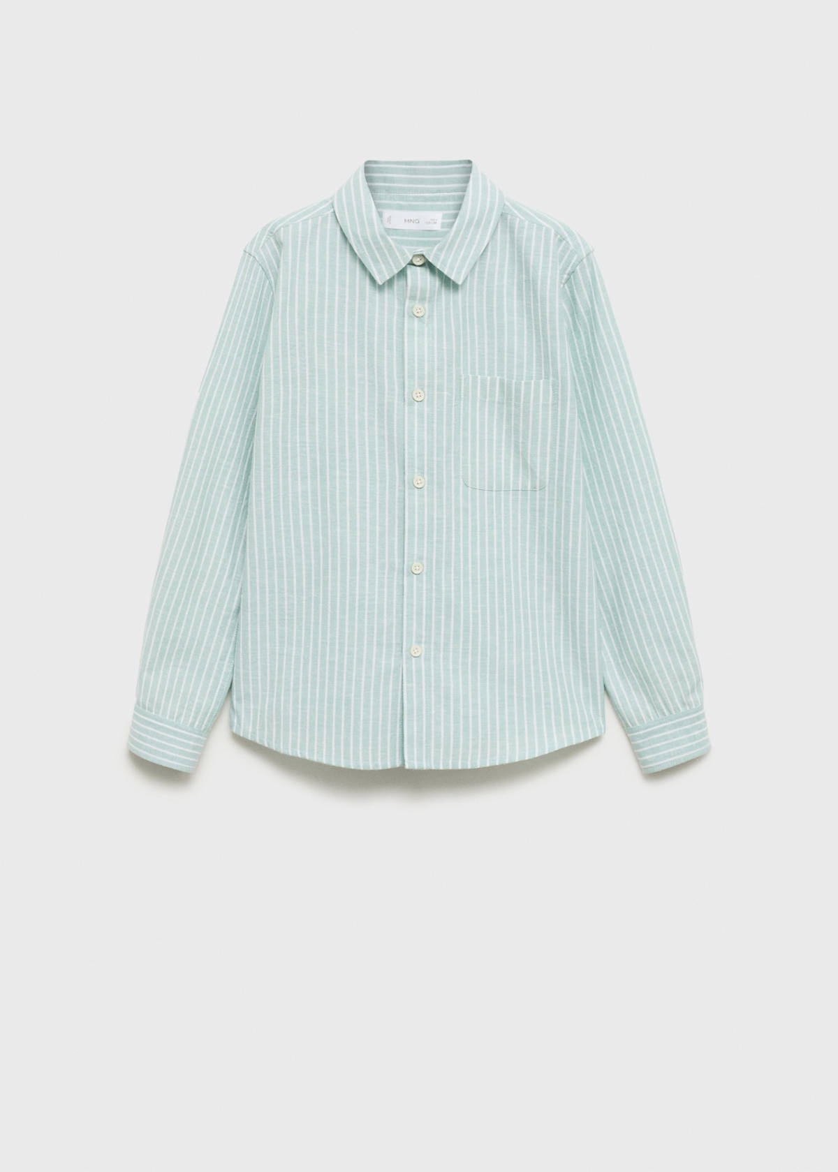 Striped linen-blend shirt — Green