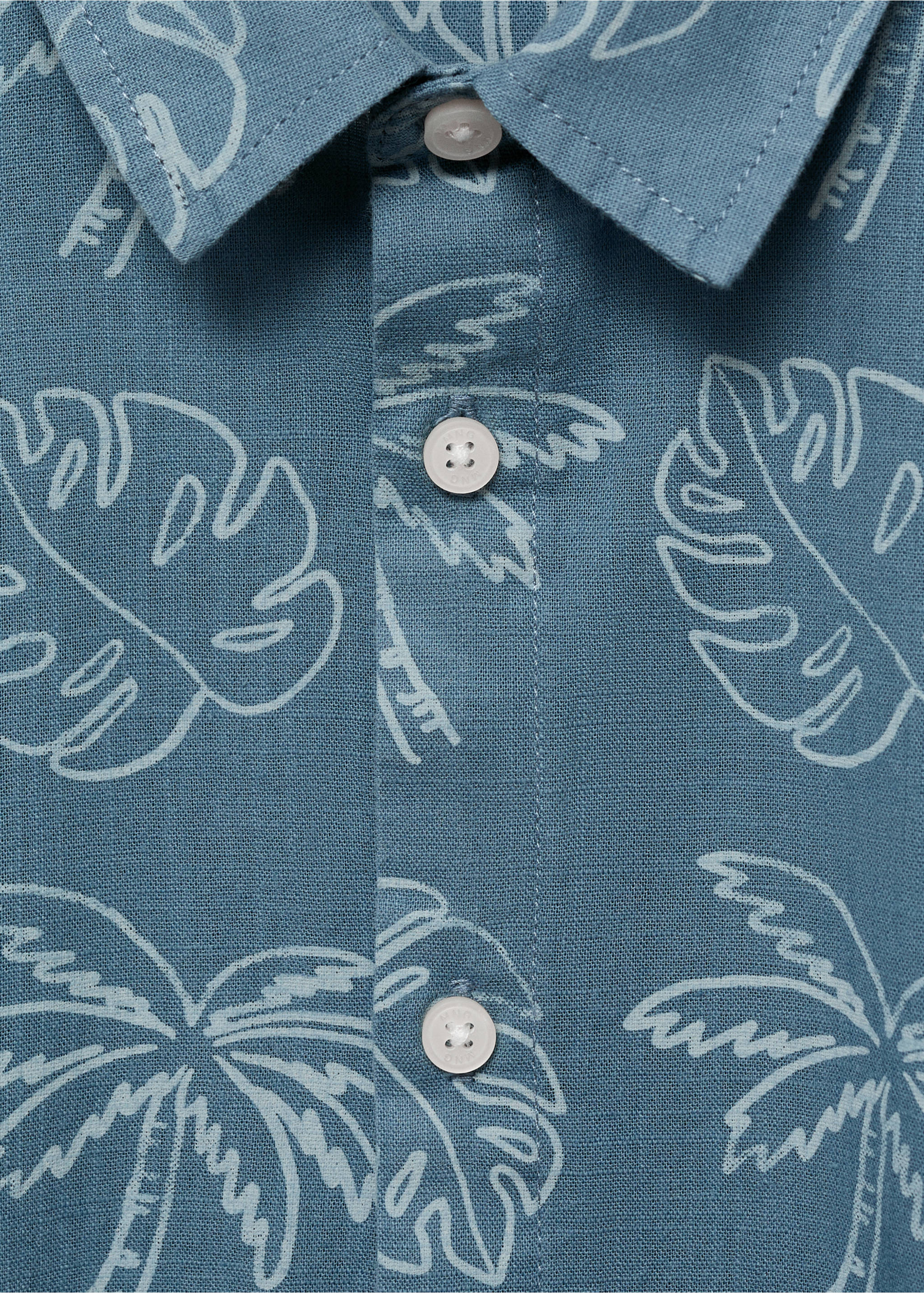 Tropical print shirt - Details of the article 8, Blue. Ref: 87027688-00.