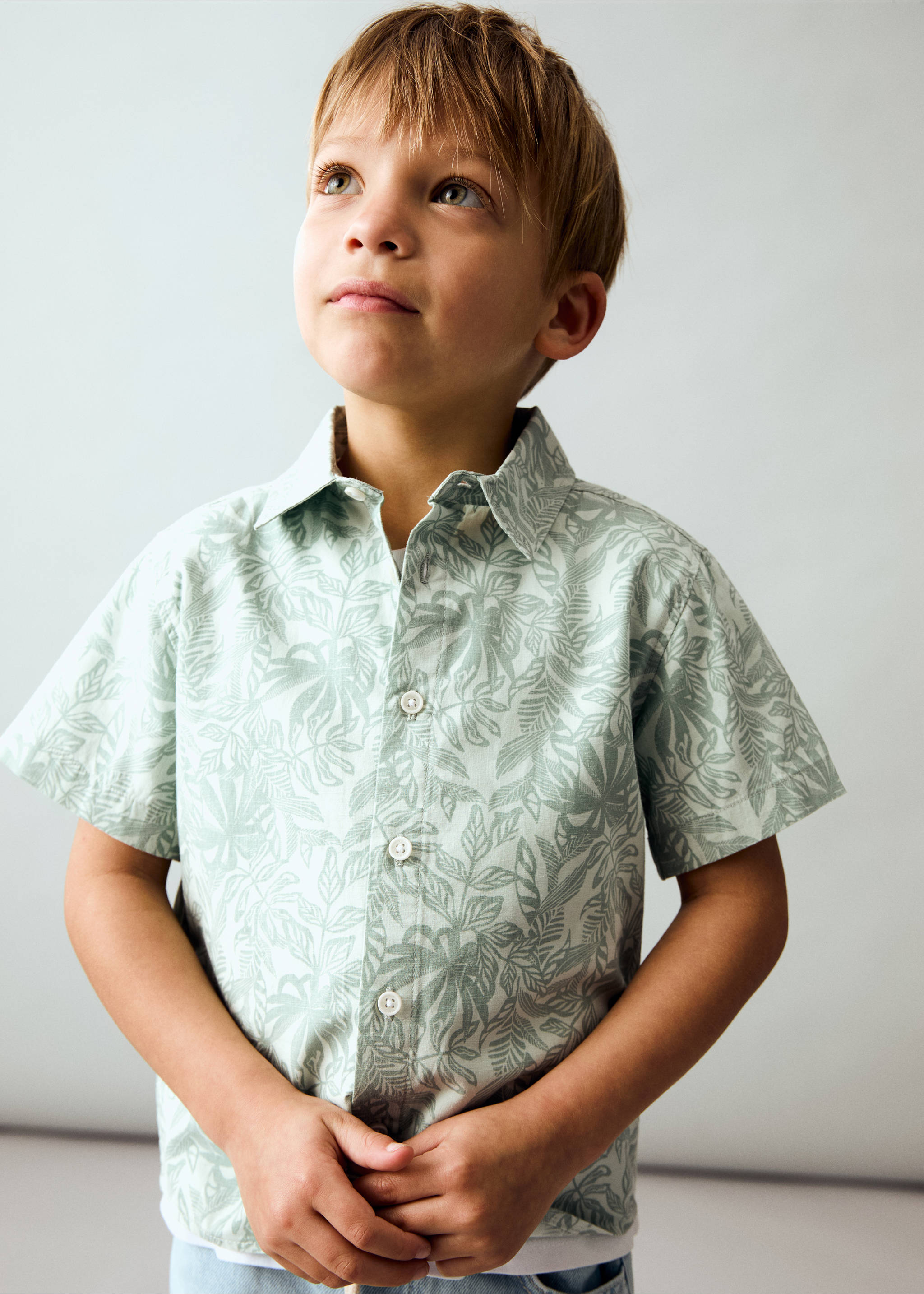 Camisa estampado floral - Plano medio, Rosa palo. Ref: 87027689-00.