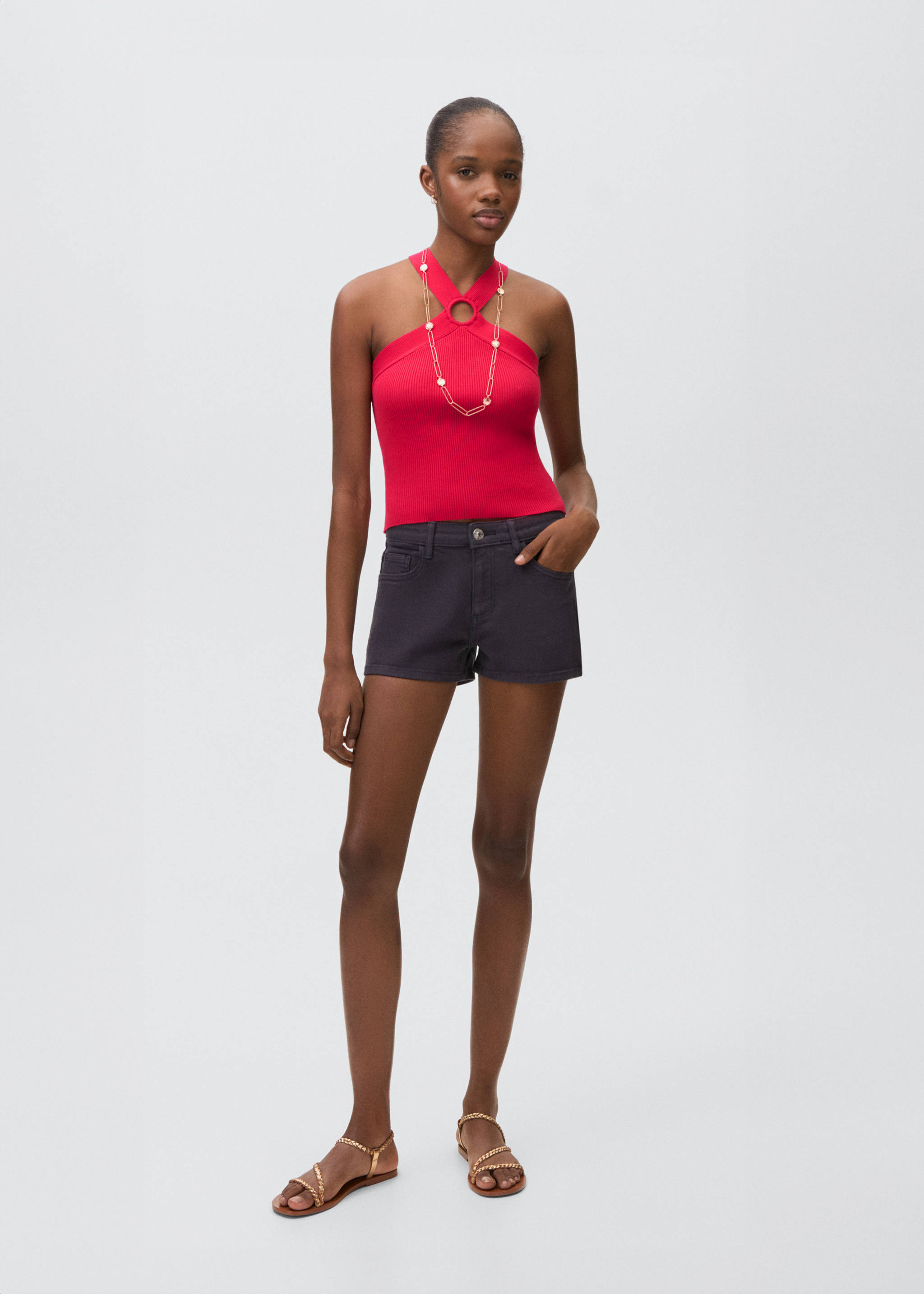 Top punto cuello halter - Plano general