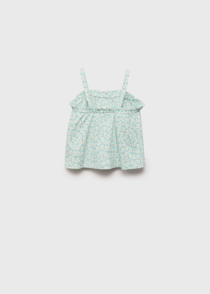 Printed strap top — Aqua Green