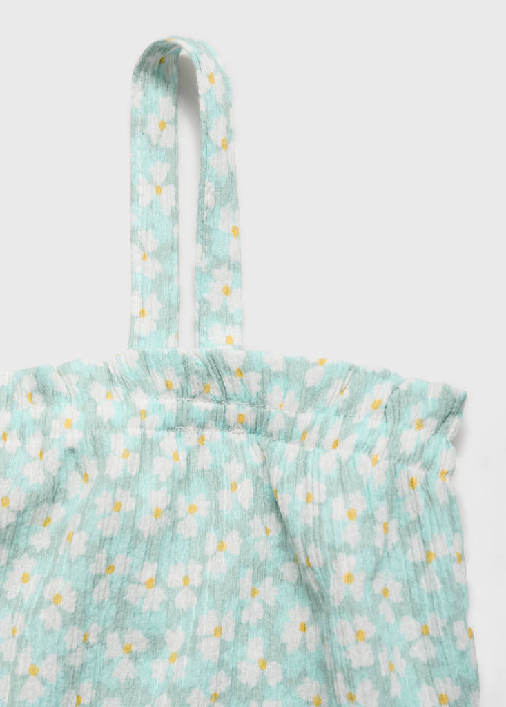 Printed strap top — Aqua Green