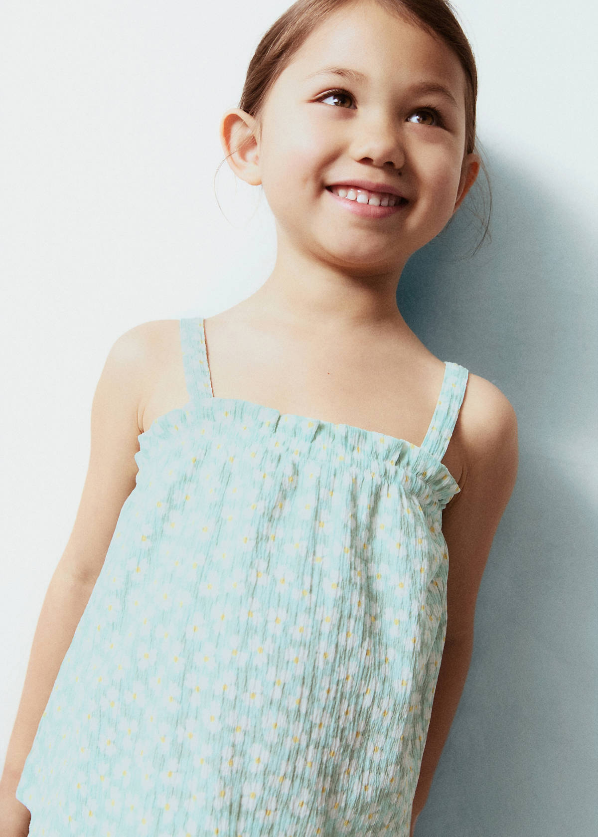 Printed strap top — Aqua Green