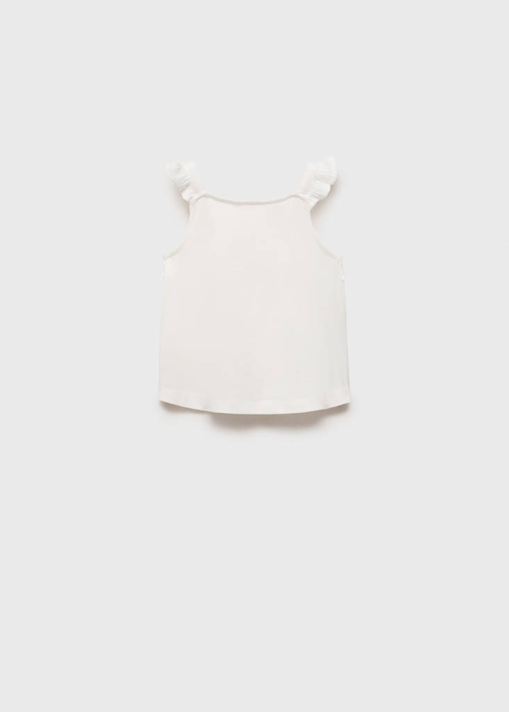 Ruffle textured T-shirt — Off White