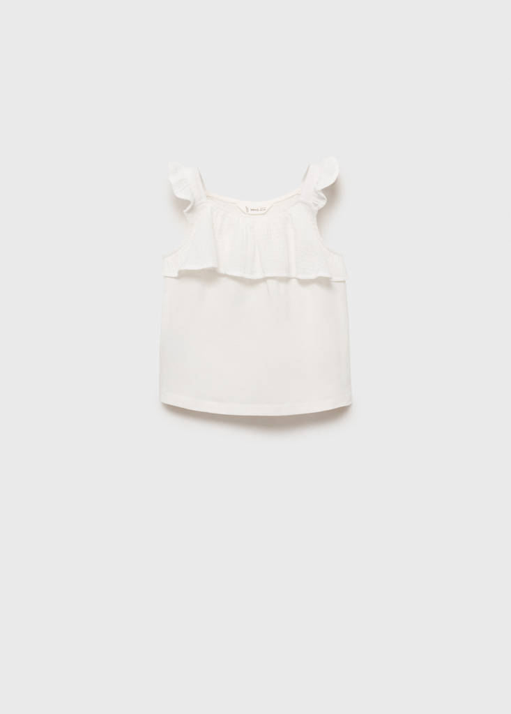 Ruffle textured T-shirt — Off White