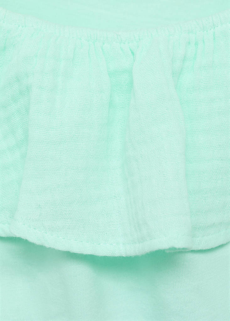 Ruffle textured T-shirt — Mint Green