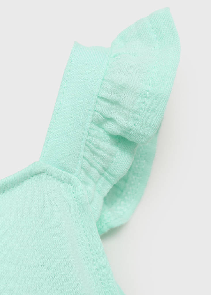 Ruffle textured T-shirt — Mint Green