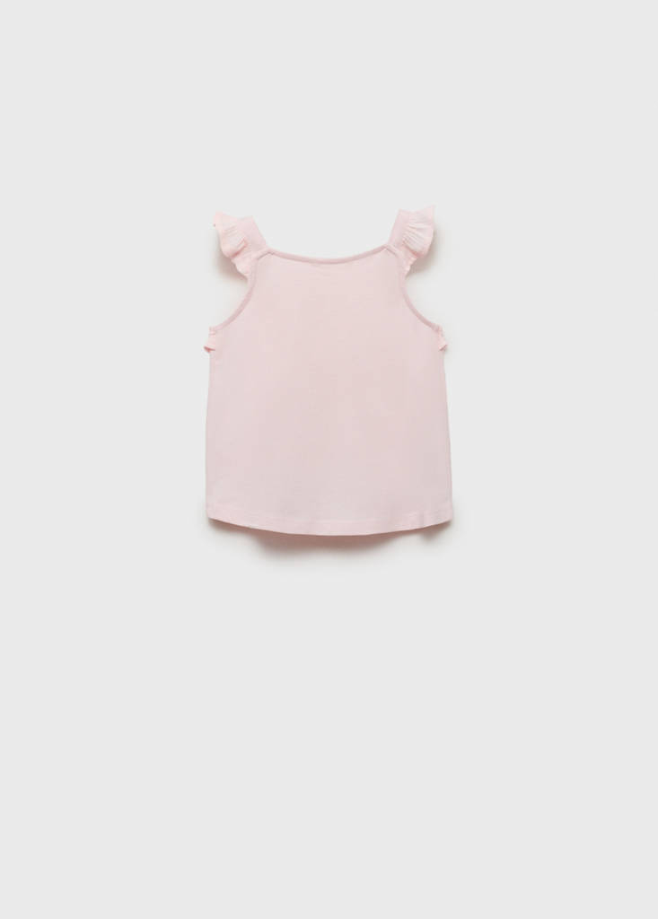 Ruffle textured T-shirt — Pink