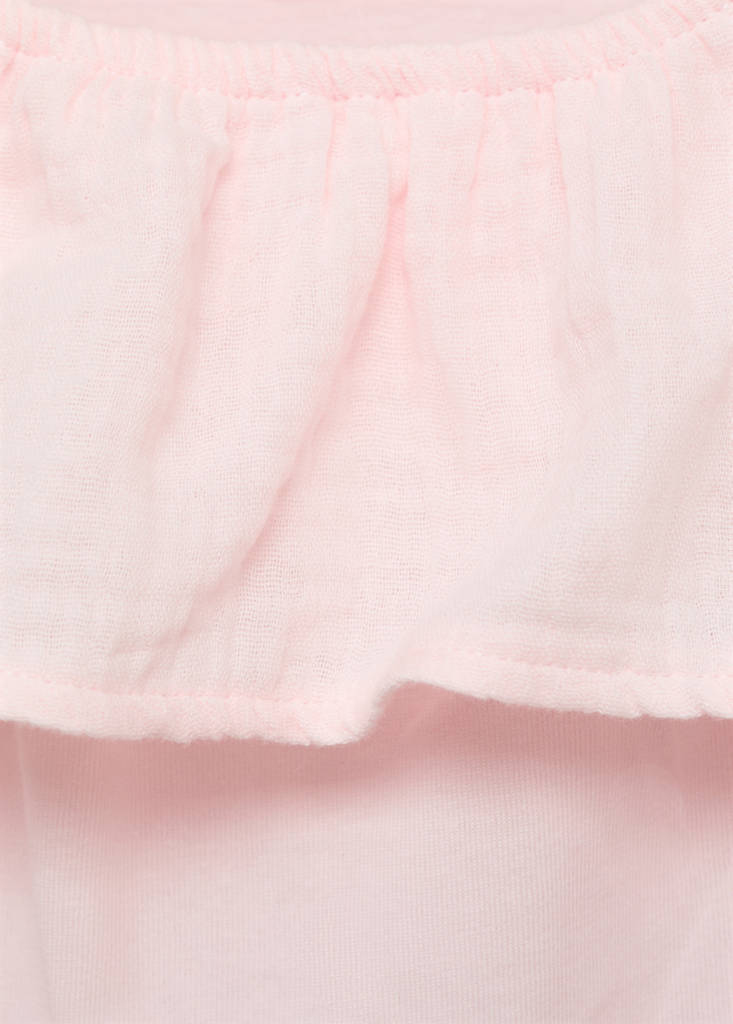 Ruffle textured T-shirt — Pink