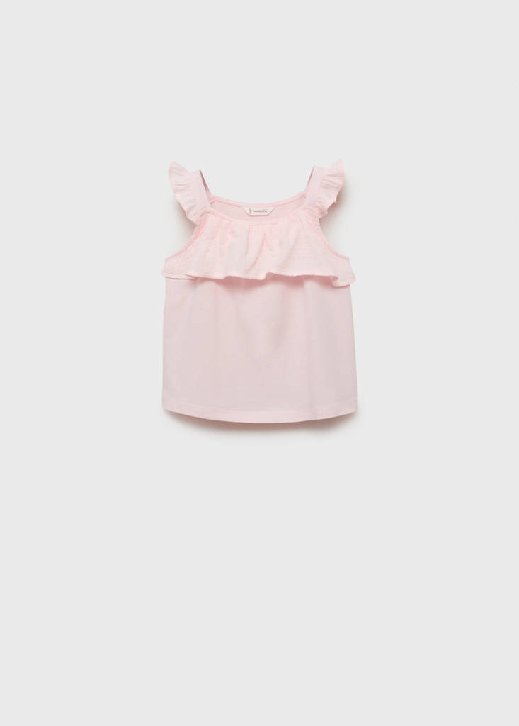 Ruffle textured T-shirt — Pink