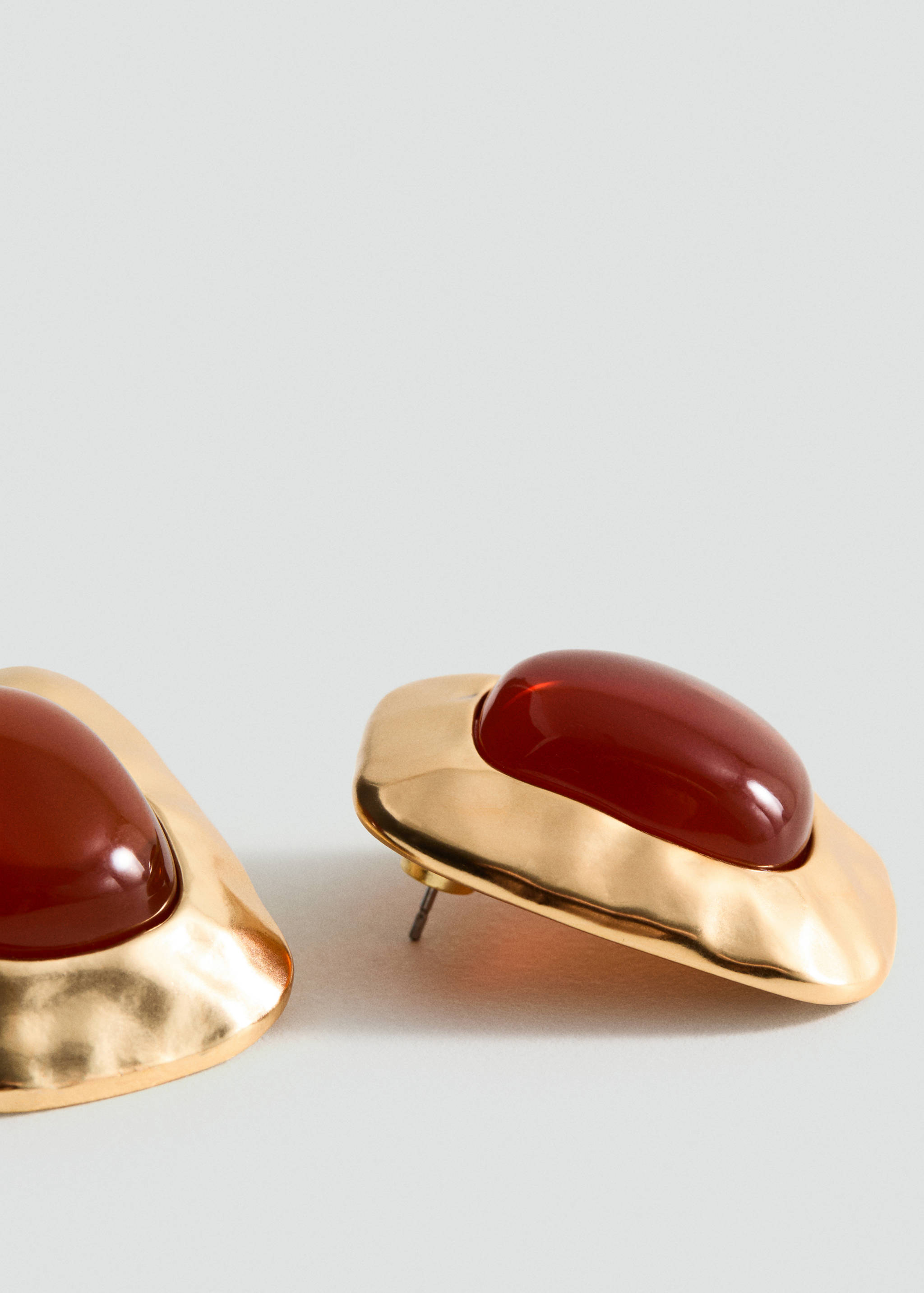 Combined resin stone earrings - Medium plane