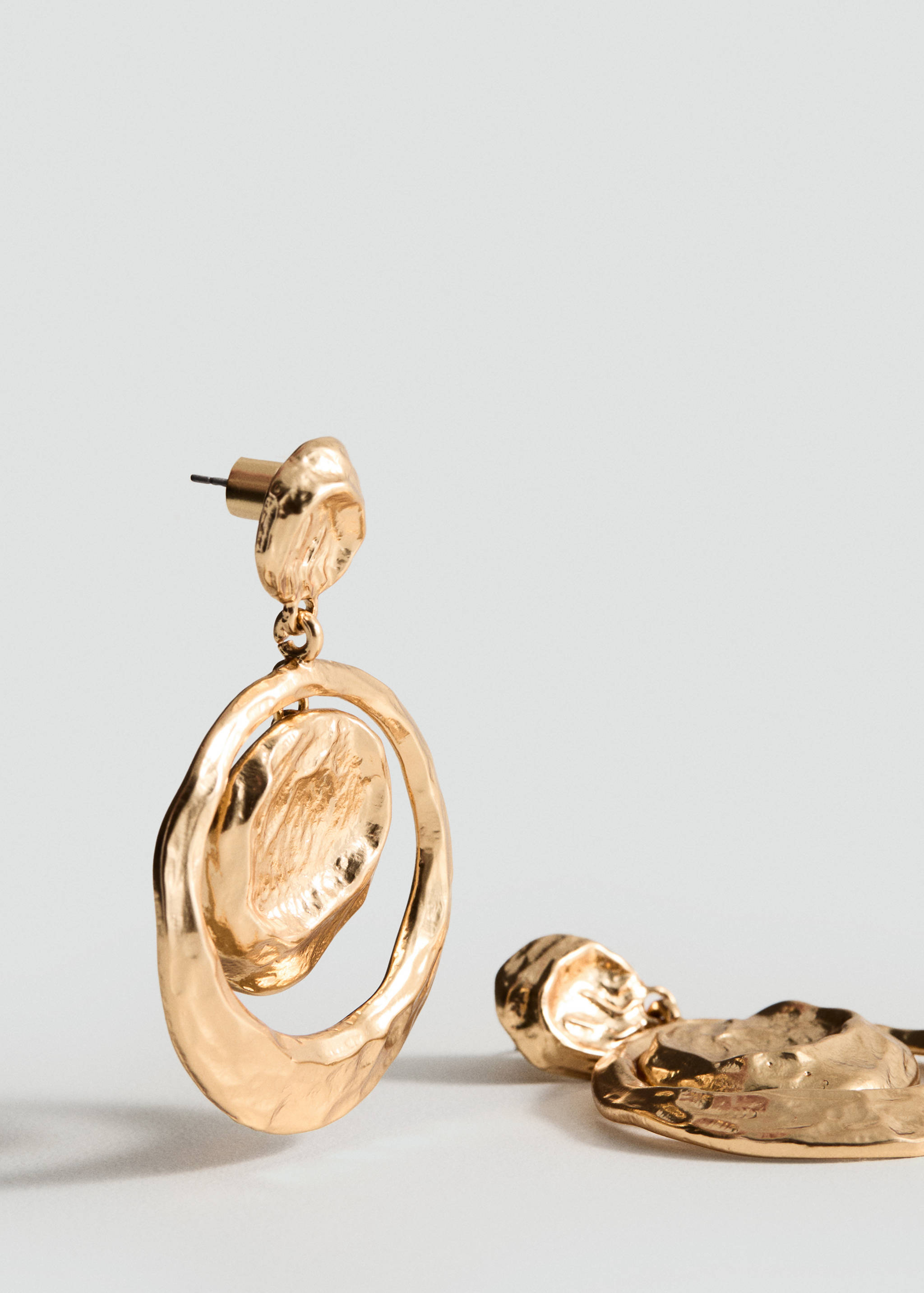 Hanging earrings with circular design - Medium plane