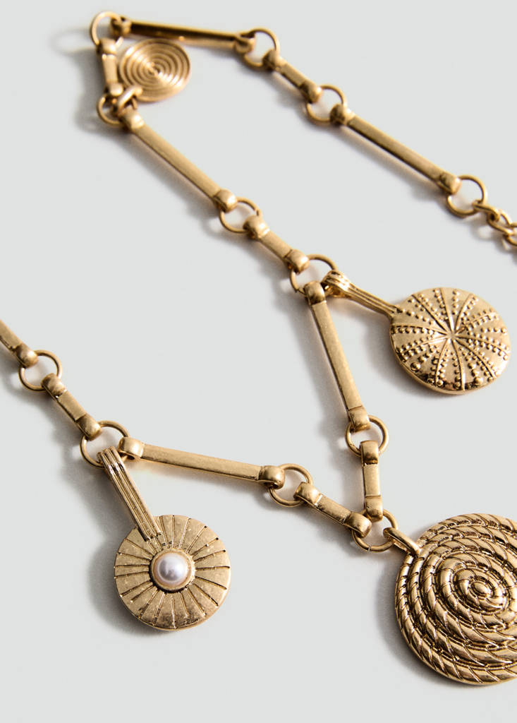 Mixed bead necklace — Gold