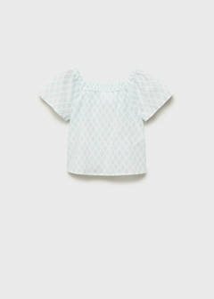 Printed plumeti blouse — Pastel Green 4