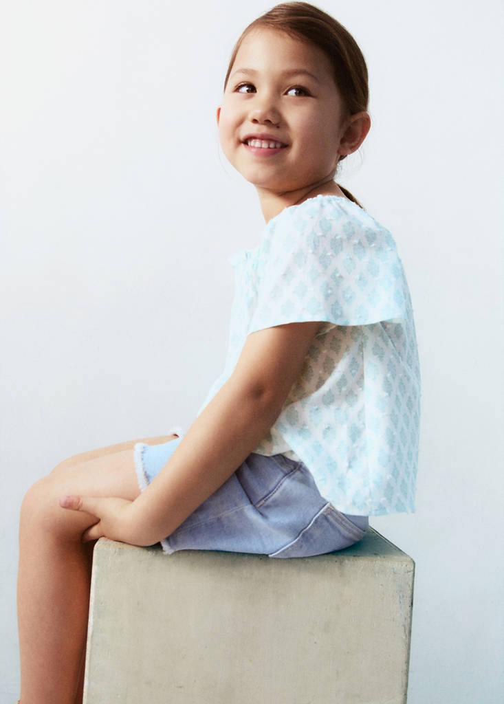 Printed plumeti blouse — Pastel Green