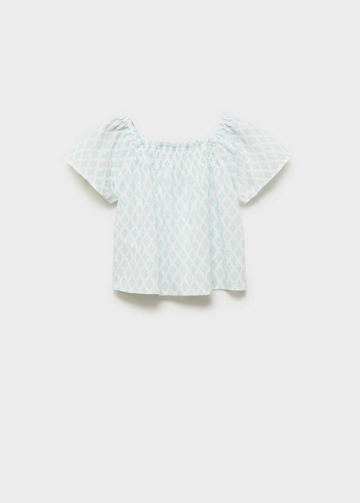 Printed plumeti blouse — Pastel Green
