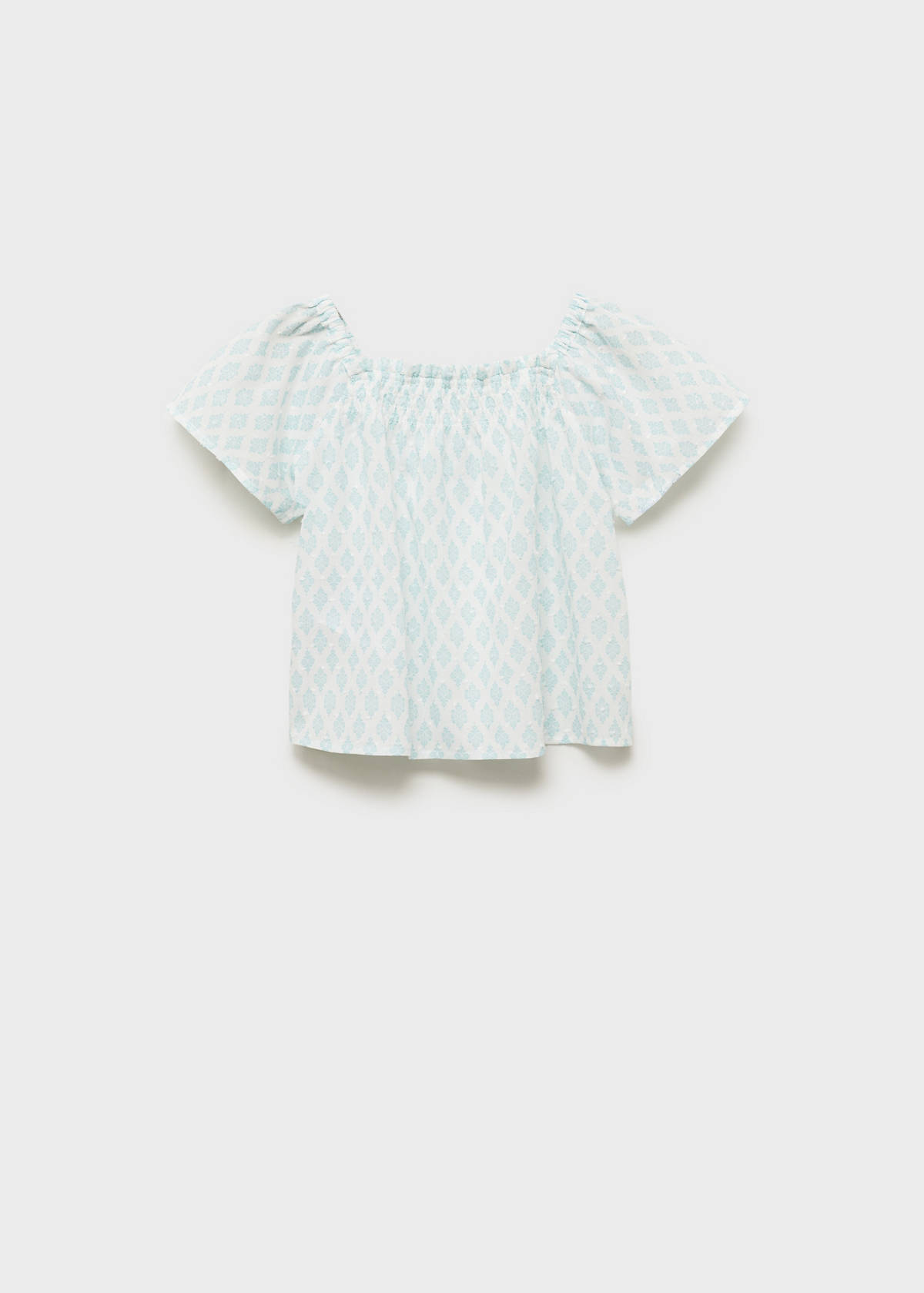 Printed plumeti blouse — Pastel Green