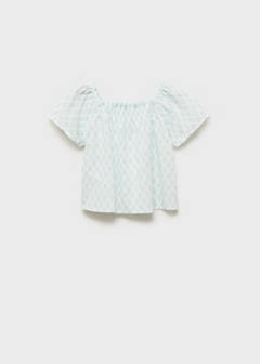Printed plumeti blouse — Pastel Green 2