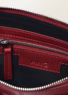 Leather shoulder bag with gathered pockets — Red 5