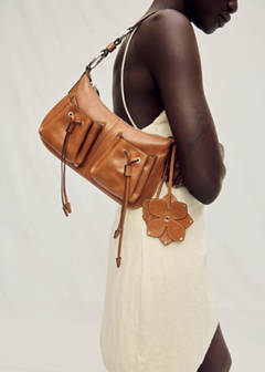 Leather shoulder bag with gathered pockets — Leather 2
