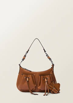 Leather shoulder bag with gathered pockets — Leather 7
