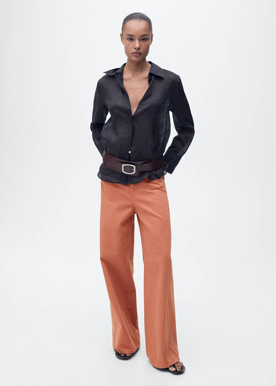 Yüksek bel wide leg jean pantolon