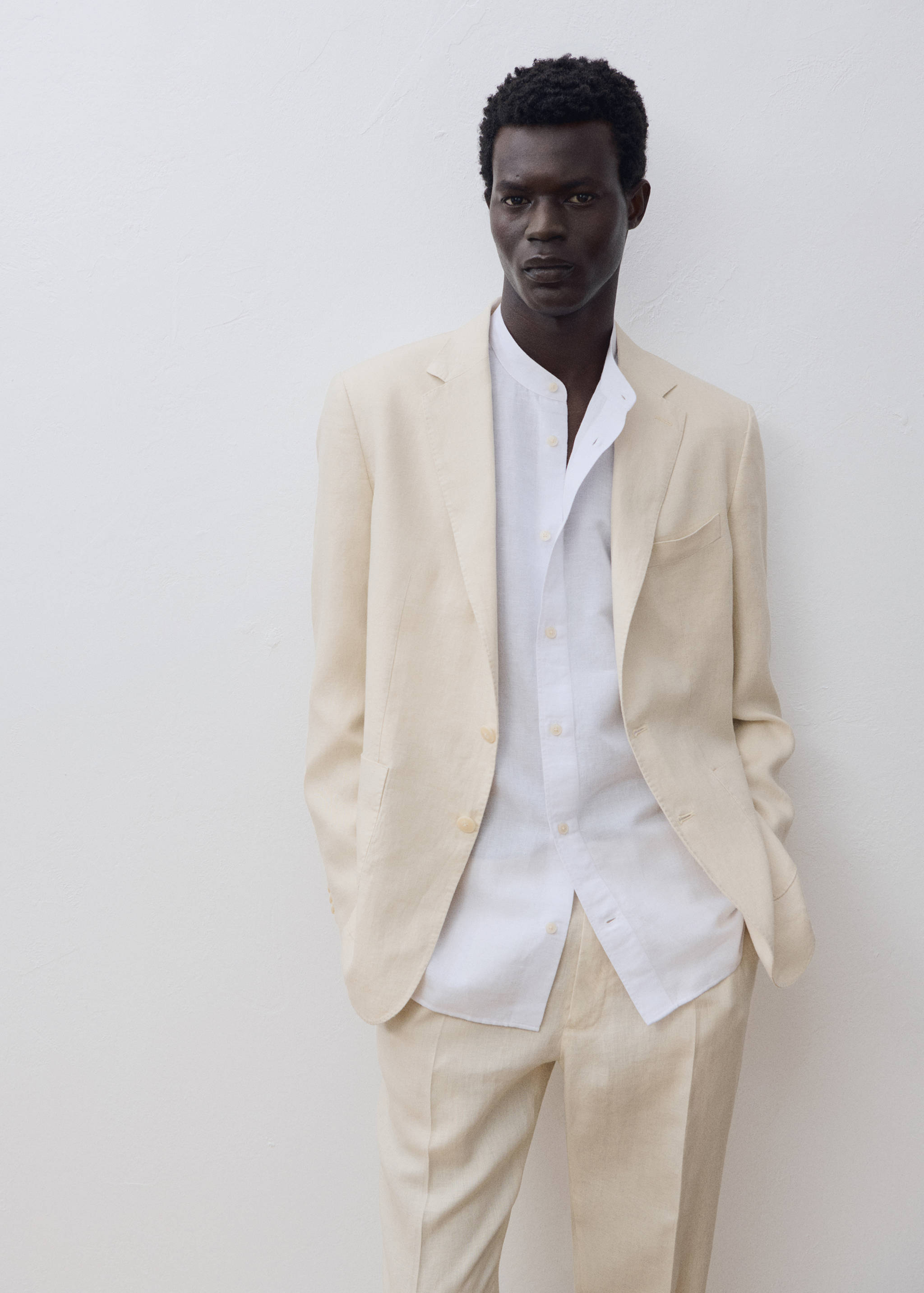 Salerno suit blazer 100% linen slim fit - Details of the article 5